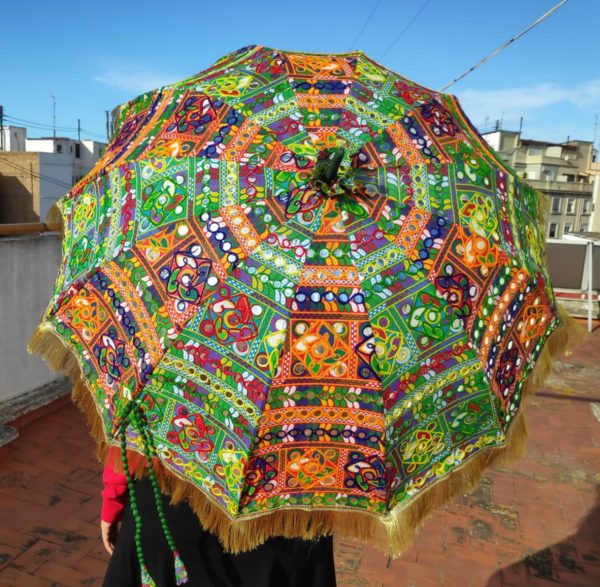 Sombrilla parasol bordada
